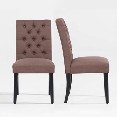 WestinTrends  Upholstered Button Tufted Dining Side Chair (Set of 2)