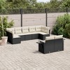 vidaXL 9 Piece Patio Sofa Set with Cushions Black and Cream - With Table - 2 of 4