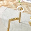 NicBex Round Dining Table Modern Tempered Glass Table for 4 with Metal Legs for Dining Room - image 2 of 4