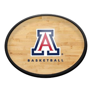 College Basketball Hardwood Design Oval Slimline Lighted Wall Sign - 1 of 4