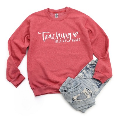 Simply Sage Market Teaching Fills My Heart Cursive Sweatshirt