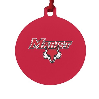 Marist College Red Fox Logo Aluminum Holiday Christmas Tree Ornament