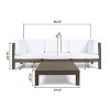 Christopher Knight Home Brava Outdoor Acacia Wood 3 Seater Sofa and Coffee Table Set with Cushions - 3 of 4