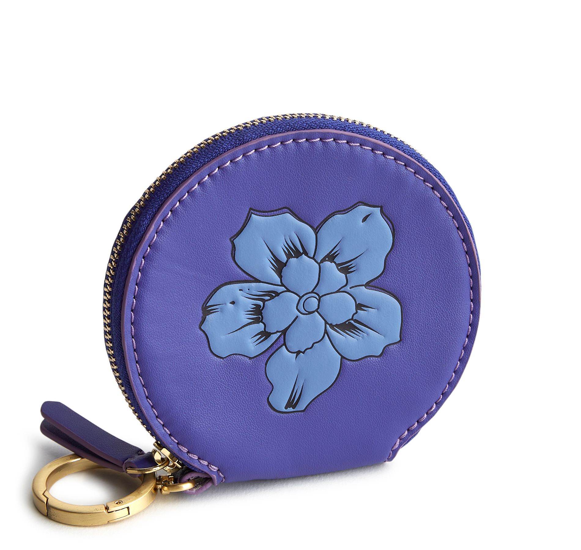 Vera Bradley Women's Leather Round Zip Pouch