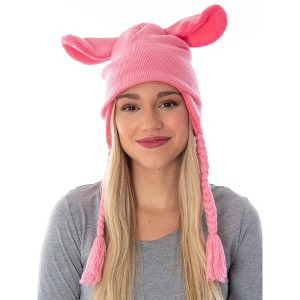 A Christmas Story Adult Deranged Easter Bunny Costume Laplander Beanie Cap Hat Pink - 1 of 4