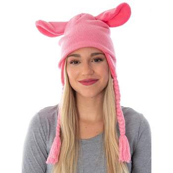 A Christmas Story Adult Deranged Easter Bunny Costume Laplander Beanie Cap Hat Pink