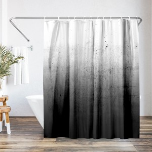 Americanflat 71" x 74" Shower Curtain, Black Ombre by Emanuela Carratoni - 1 of 4