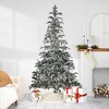 Northlight Real Touch™️Pre-Lit Full Flocked Whistler Noble Fir Artificial Christmas Tree - 6.5' - Clear Lights - 2 of 4