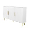 Homy Casa Modern White Accent Cabinet with Fluted Doors and Gold Metal Legs, Storage Sideboard for Living Room - 2 of 4