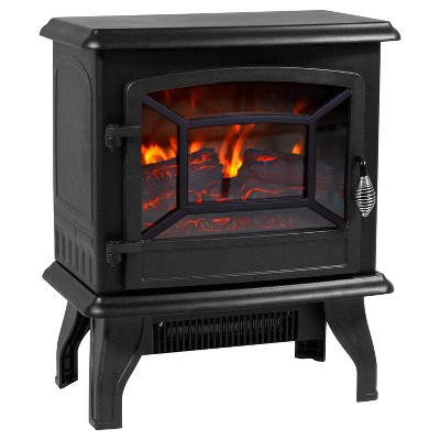 FDW 20 Inch Electric Fireplace Heater Adjustable Temperature, Black
