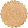 Unique Loom Scallop Braided Jute Collection Area Rug - Solid - 2 of 4