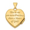Black Bow Jewelry 14k Yellow Gold & White Rhodium 18mm Heart of Gold Sentiment Locket - 3 of 4