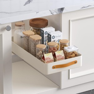 Pull Out Cabinet Organizer for Kitchen Cabinets, Stainless Steel Sliding Drawers, Peel and Stick Slide Out Pantry Shelves Organizers and Storage - 1 of 4