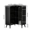 PAKASEPT 3-Tier Corner Glass Display Cabinet with LED Lights, Tempered Glass Doors, Adjustable Shelves, for Bedroom, Living Room - 2 of 4