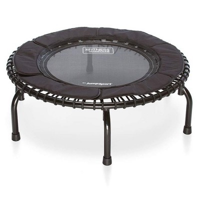 JumpSport 250 Indoor Home Cardio Fitness Safely Cushioned Rebounder Exercise Mini Trampoline with Premium Bungees and Workout DVD, Black