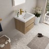 Whisen Pre-Assembled Floating Wall-Mounted Bathroom Vanity with Stone Resin Sink, U-Shaped Storage Drawers - 3 of 4