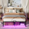 Pinmoco Twin/Queen/King Metal Platform Bed Frame with 16.5'' Large Under Bed Storage Space, Dual LED Lights and Charging Station, Black - 2 of 4