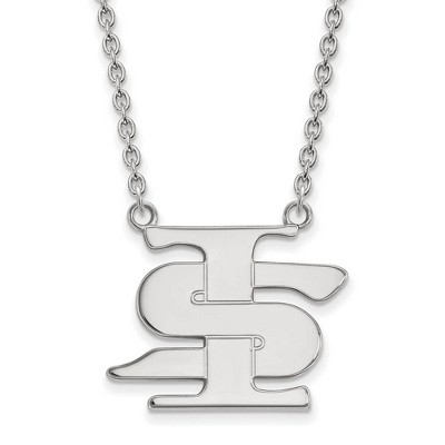 Black Bow Jewelry 10k White Gold Indiana State Sycamores NCAA Necklace 18 Inch