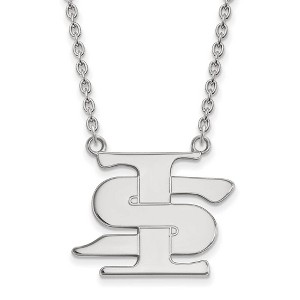 Black Bow Jewelry 10k White Gold Indiana State Sycamores NCAA Necklace 18 Inch - 1 of 4
