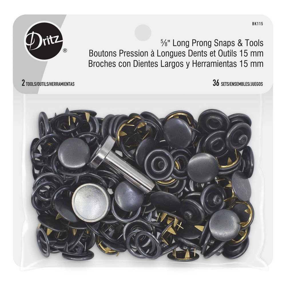 Photos - Creativity Set / Science Kit Dritz 36ct Snaps Long Prong & Tools Black