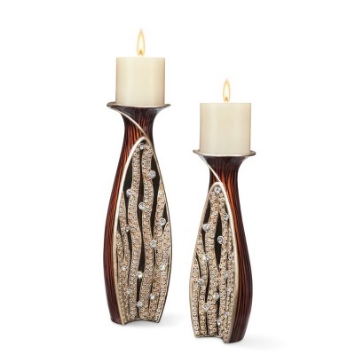 Ok Lighting Sunset Ripples Candleholder Set