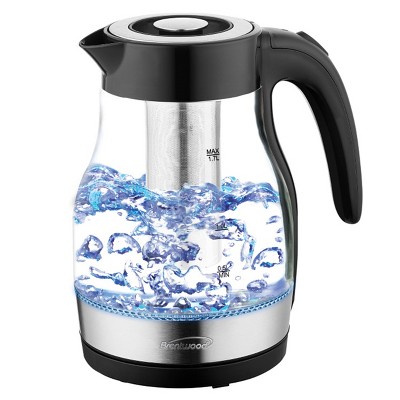 Brentwood 7-cup 1,500-watt Cordless Electric Stainless Steel Kettle (black)  : Target