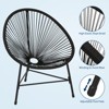 Rattan Egg Chair Three-Piece Set with Iron and Rattan Frame, Durable Construction, Stylish Design, Comfortable Seating, and Lightweight - 3 of 4