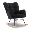 Vynxaria Black Teddy Fabric Rocking Gilder Nursery Chair For Living Room Indoor - 4 of 4