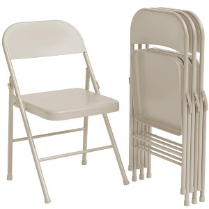 Whizmax 2-Pack Folding Chairs, 350lb Capacity Metal Frame, Portable Black Foldable Chairs for Indoor/Outdoor, Dining/Living Room & Office - 1 of 4