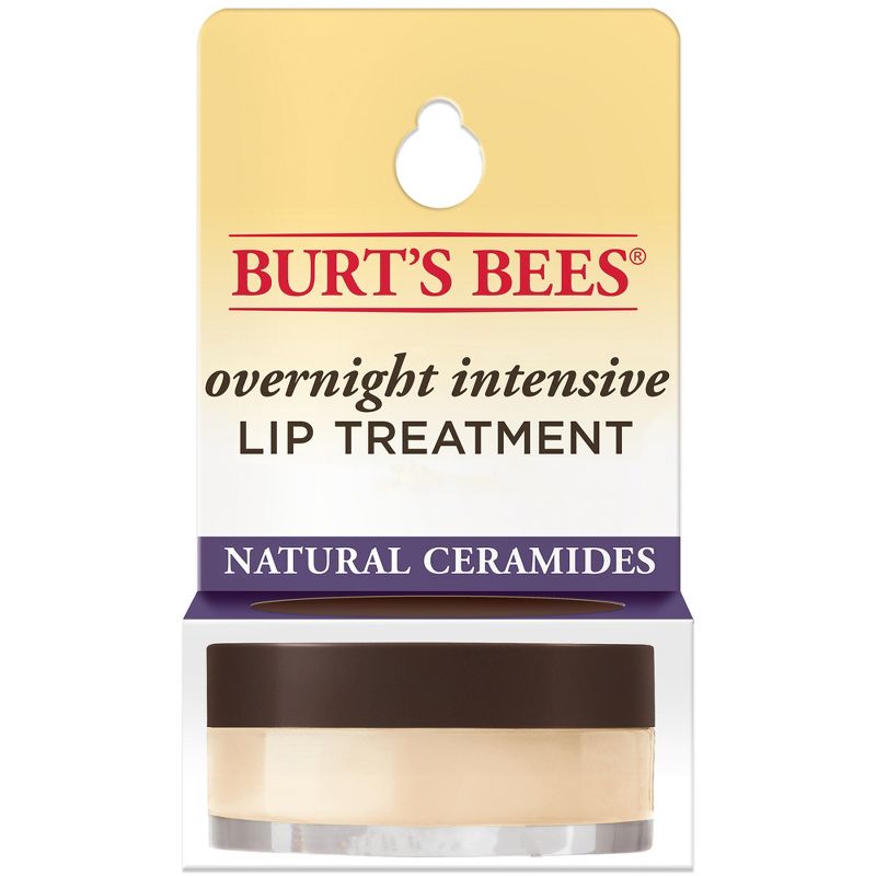 Burt's Bees Natural Overnight Intensive Lip Treatment - Ultra-Conditioning Lip Care - 0.25oz, 1 of 18