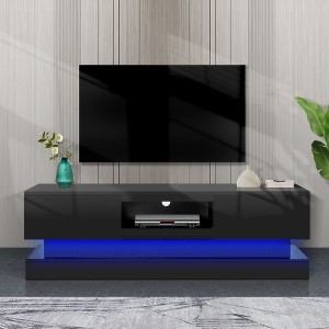 CAVINAS TV Stand Morden TV Stand with LED Lights Entertainment Center with Large Storage for Living Room - 1 of 4