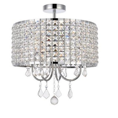Elegant Lighting Elise 17 inch flush mount in chrome
