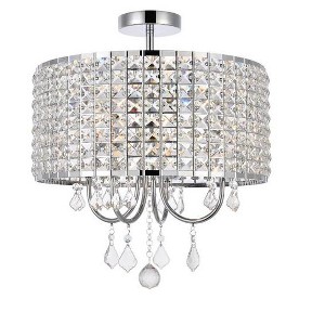 Elegant Lighting Elise 17 inch flush mount in chrome - 1 of 4