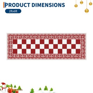 Christmas Plaid  Rug - Washable Non-Slip Reindeer Rug, Stain Resistant Foldable Floor Mat for Entryway, Porch, Bedroom, Multiple Sizes & Colors - 1 of 4
