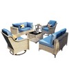 XIZZI 8PCS Furniture Set, Modular Sectional Sofa with Swivel Rocking Chairs and Side Table, Outside Coversation Set with Solar Coffee Table - 2 of 4