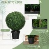 Set of 2 Artificial Ball Boxwood Topiary Trees, Fake Plants in Pot for Indoor Outdoor Living Room Green - 4 of 4