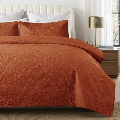 2-3 Pcs Quilted Bedspread Floral Pattern Decorative Coverlet Quilt Bedding Set for All Seasons - Cotton Passion