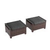 Sonkuki 2-Piece Ottomans with Solution-Dyed Fabric Cushion, All-Weather Wicker Ottomans, Ideal for Patio - 2 of 4