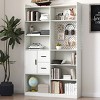 Tall Bookshelf with Drawers and Pegboard, Modern 9-Cubby Storage Shelf for Living Room or Home Office, 78.74 in Tall-3irtyhousy - 2 of 4