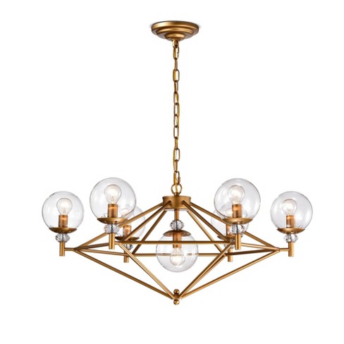 30 X 30 X 48 Paulita Ceiling Light With Glass Shade Gold Warehouse Of Tiffany Target