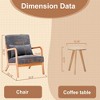 PAGED Mid-Century Accent Chair with Solid Wood Frame,Arm Chair with Pillow Upholstered,Modern Accent Chair for Living Room,Bedroom - 3 of 4