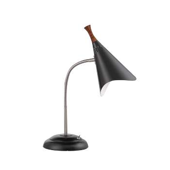 18.5" Draper Gooseneck Desk Lamp Black - Adesso