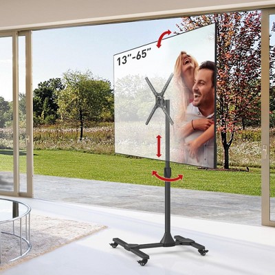 Barkan 13" - 65" Mobile TV Mount Cart, Tilt & Height Adjustment