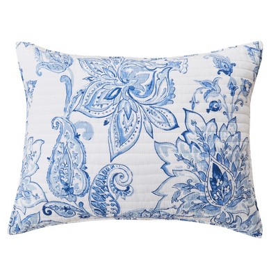 Bennett Blue and White Cotton Reversible Full Quilt Set