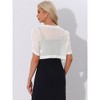 INSPIRE CHIC Women's Casual Short Sleeve Mesh Sheer Open Front Cropped Cardigan Shrug - 3 of 4