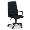 Vynxaria Distressed Faux Leather Office Chair Padded Tufted Back Seat, Adjustable Height, 360° Swivel, 5Caster Base,Blue - 2 of 4