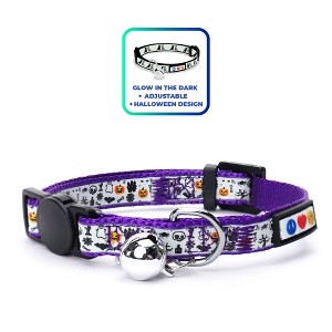 Pawtitas Glow In The Dark Adjustable Cat Collar - 1 of 4
