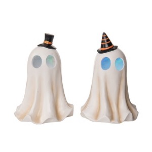 Transpac Resin Light Up Vintage Ghost Figurine Set of 2 Halloween Home Decorations - 1 of 1