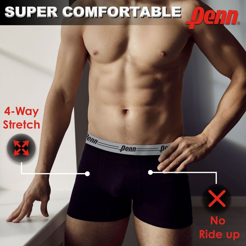 Penn Mens Boxer Performance Briefs Breathable Underwear for Men Value 6 Pack Active Performance Mens Underwear, 2 of 6