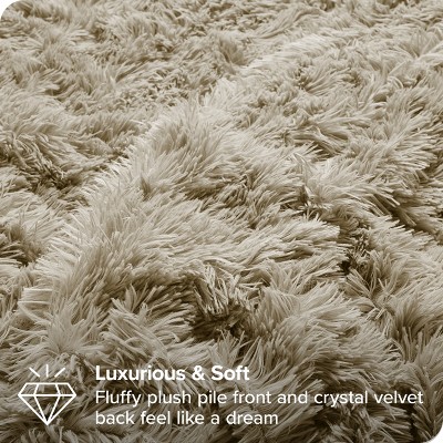 Sand Full Shaggy Faux Fur Plush Duvet Cover
